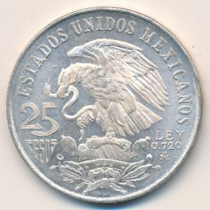 Mexico, 25 pesos, 1968