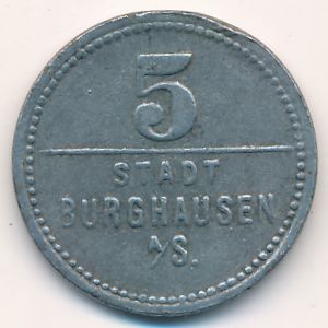 Бургхаузен., 5 пфеннигов (1918 г.)