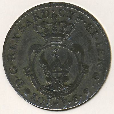 Sardinia, 7.6 soldo, 1799–1800