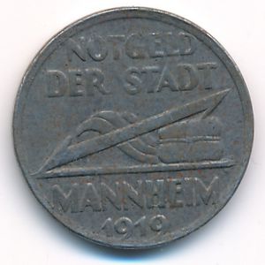 Mannheim, 5 пфеннигов, 1919