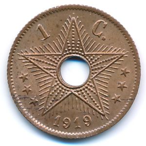 Belgian Congo, 1 centime, 1919