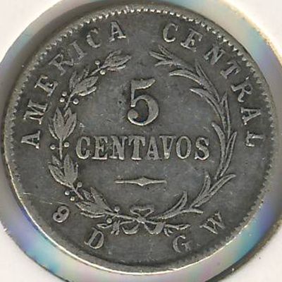 Costa Rica, 5 centavos, 1885–1887