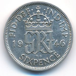 Great Britain, 6 pence, 1946