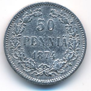 Finland, 50 pennia, 1874