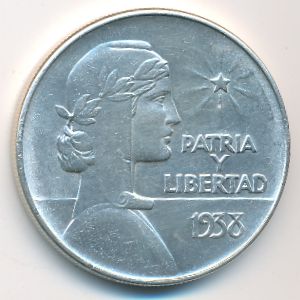 Cuba, 1 peso, 1938