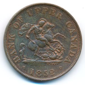 Upper Canada, 1/2 penny, 1852