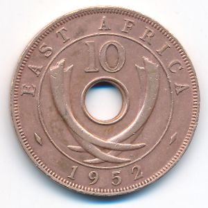 East Africa, 10 cents, 1952