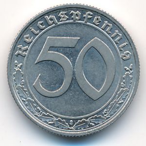 Nazi Germany, 50 reichspfennig, 1938