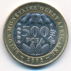 West African States, 500 francs, 2005