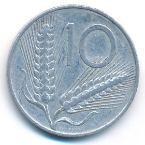 Italy, 10 lire, 1951