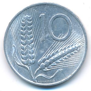 Italy, 10 lire, 1967