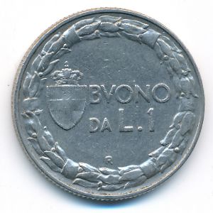 Italy, 1 lira, 1922