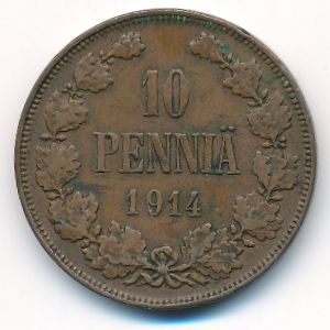 Finland, 10 pennia, 1914