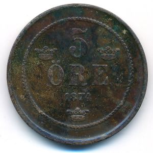 Швеция, 5 эре (1874 г.)