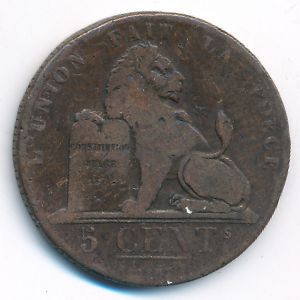 Belgium, 5 centimes, 1833