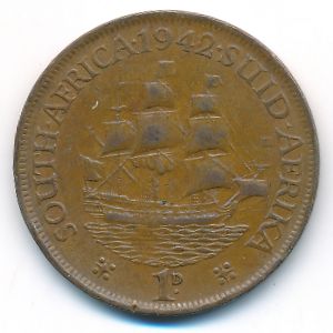 South Africa, 1 penny, 1942