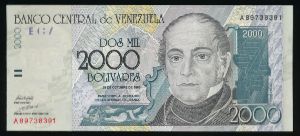 Venezuela, 2000 боливар, 1998