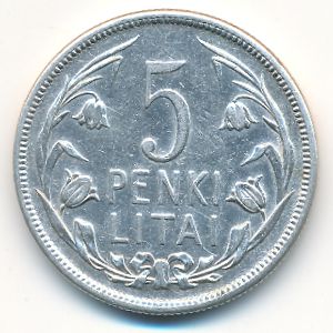 Lithuania, 5 litai, 1925