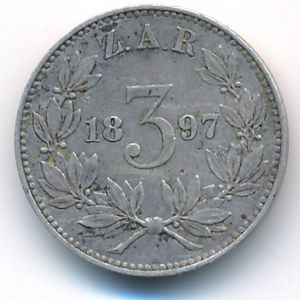 South Africa, 3 pence, 1897