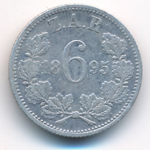 South Africa, 6 pence, 1895