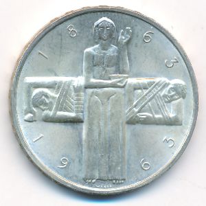 Switzerland, 5 francs, 1963