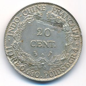 French Indo China, 20 cents, 1937