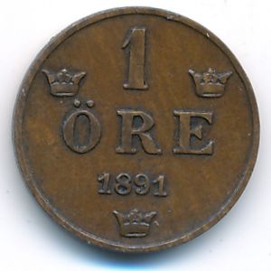 Sweden, 1 ore, 1891