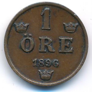 Sweden, 1 ore, 1896