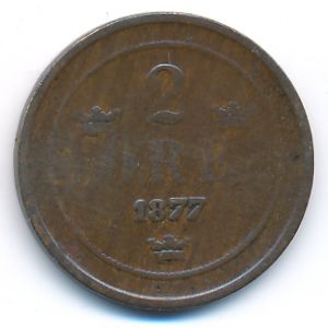 Sweden, 2 ore, 1877