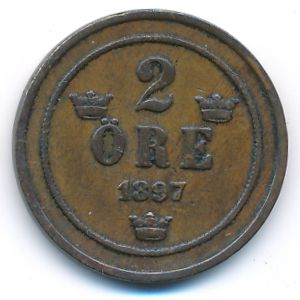 Sweden, 2 ore, 1897