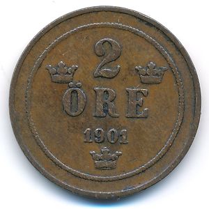 Sweden, 2 ore, 1901