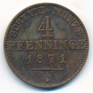 Prussia, 4 pfenning, 1871