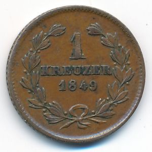 Baden, 1 kreuzer, 1849