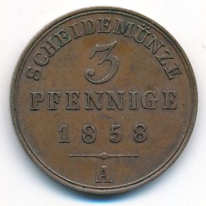 Schaumburg-Lippe, 3 pfennig, 1858