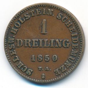 Schleswig-Holstein, 1 dreiling, 1850