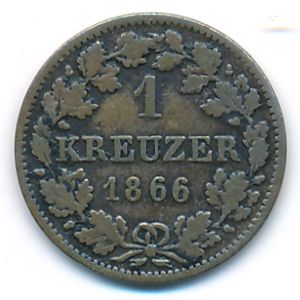 Bavaria, 1 kreuzer, 1866