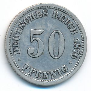 Germany, 50 pfennig, 1876