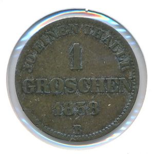 Oldenburg, 1 groschen, 1858