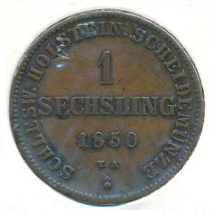 Schleswig-Holstein, 1 sechsling, 1850