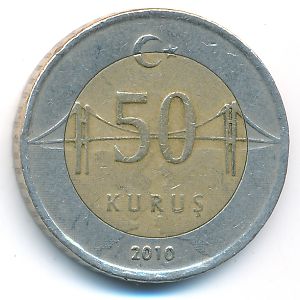 Turkey, 50 kurus, 2010