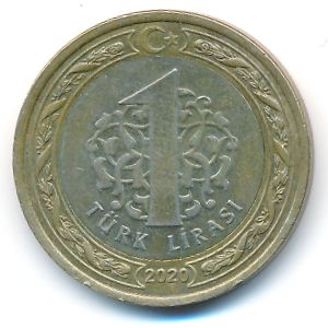 Turkey, 1 lira, 2020