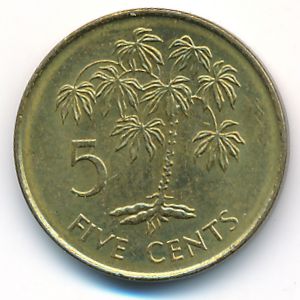 Seychelles, 5 cents, 1982