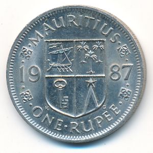 Mauritius, 1 rupee, 1987