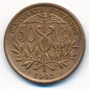 Боливия, 50 сентаво (1942 г.)