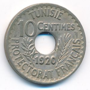 Тунис, 10 сентим (1920 г.)