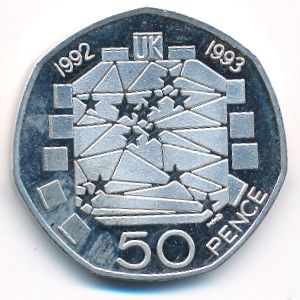 Great Britain, 50 pence, 1992