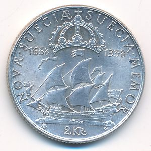 Швеция, 2 кроны (1938 г.)