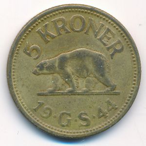 Гренландия, 5 крон (1944 г.)