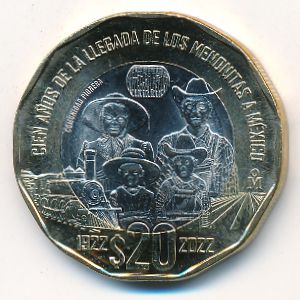 Мексика, 20 песо (2022 г.)