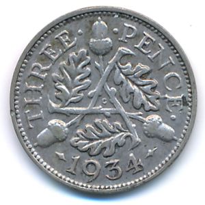 Great Britain, 3 pence, 1934